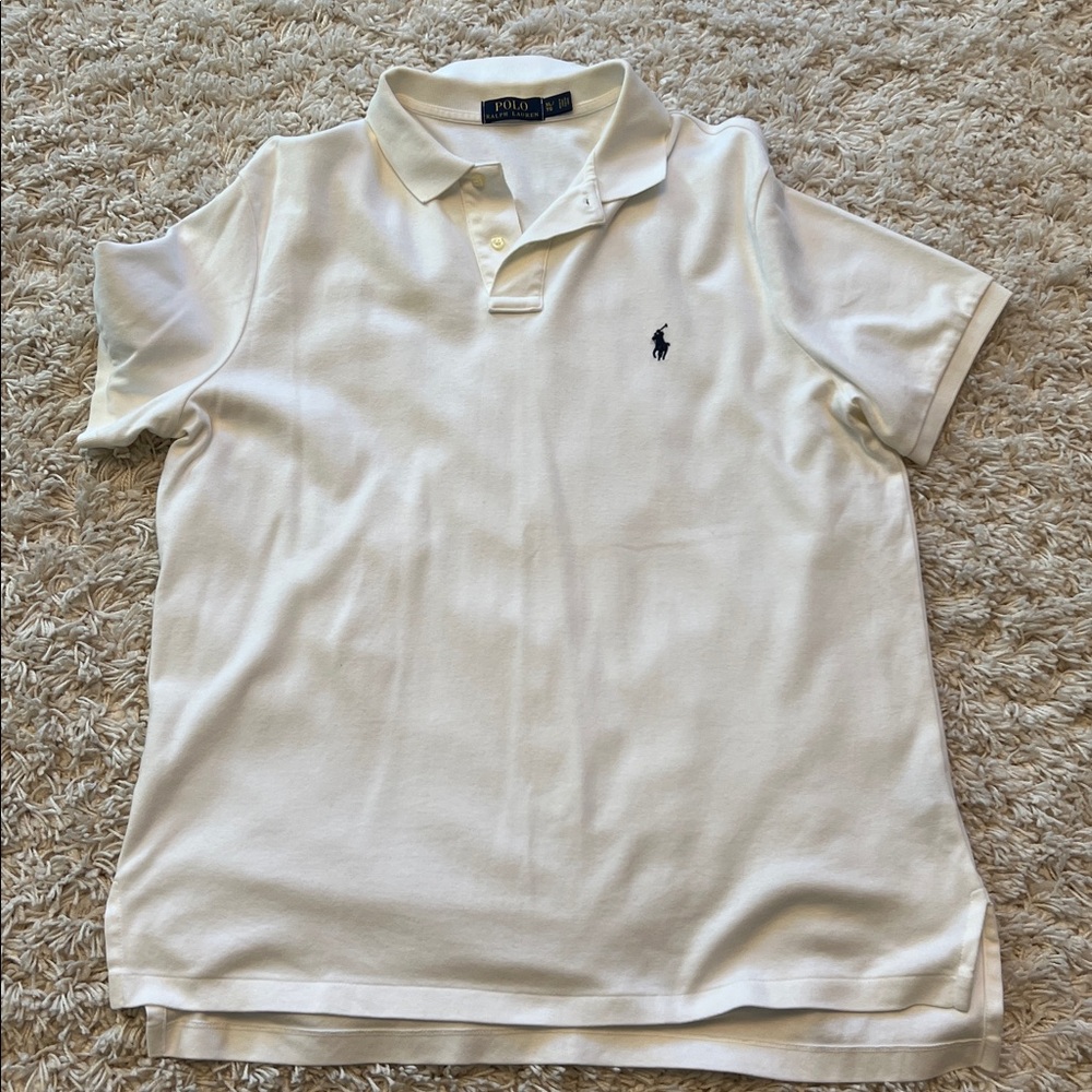 Ralph Lauren white 2 button boutique  Polo Shirt